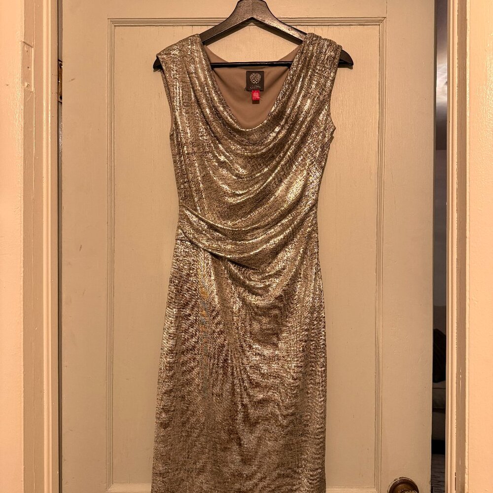 Womens Vince Camuto Silver Sleeveless Dress Size 4